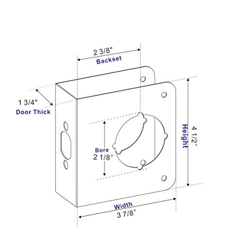 Sumbin Door Guard Reinforcer 1-3/4-Inch Thick by 2-3/8-Inch Backset 2-1/8-Inch Bore Door Guard with Stainless Steel Color