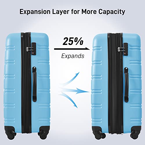 Houagi Luggage Sets Of 2 Piece Carry On Suitcase Airline Approved,Hard Case Expandable Spinner Wheels (Light Blue) #TOP5