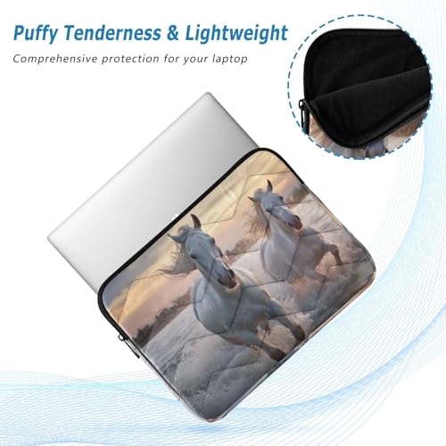 Funda para notebook 13-14 pulgadas con diseño de caballos blancos miniatura 5