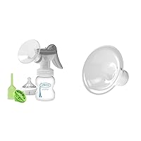 Vista 20 de Dr. Brown's Extractor de leche manual con escudo SoftShape 100% silicona (B, brida de 0.984 in) y opciones anticólicos+biberón de cuello ancho de 5