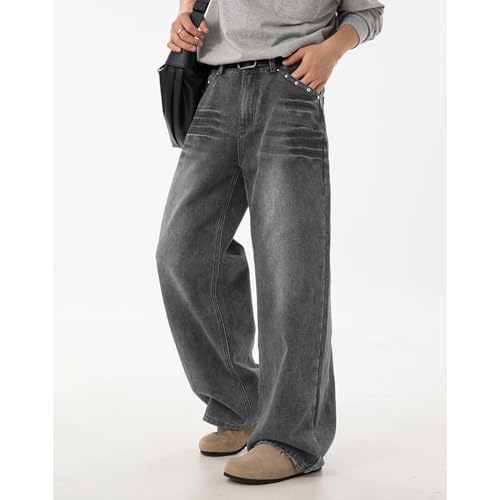 EnllerviiD Men's Baggy Jeans Loose Fit Hip Hop Skater Jean Wide Straight Leg Denim Pants Vintage Trousers3