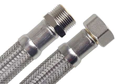 SFX® Flexschlauch 30cm DN19-3/4 Zoll ÜM x 3/4 Zoll AG -Edelstahl Umflechtung Trinkwasser Panzerschlauch 300mm