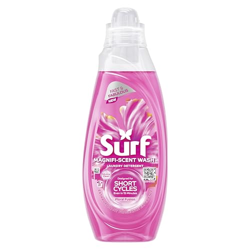 Surf Magnifi-Scent Wash Floral Fusion Laundry Liquid Washing Detergent For Short Cycles Fast and Fabulous Fragrance 837 ml (31 Washes)