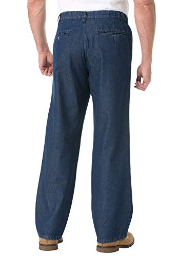 KingSize Men's Big & Tall Relaxed Fit Comfort Waist Pleat-Front Expandable Jeans2