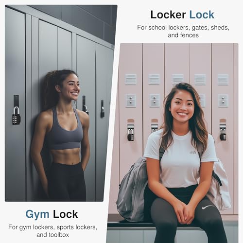 Puroma Combination Lock 4 Digit Waterproof Locker Locks Secure Outdoor Padlock for Gym Lockers, Toolboxes, Gates, Fences, Storage, Sports Locker (Black) - Image 7