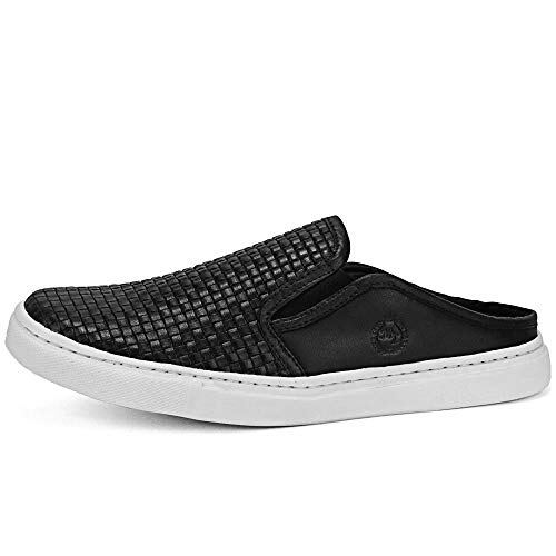 Mule Slip On Masculino Couro Confort Tresse Sonata Cor:Preto;Tamanho:44