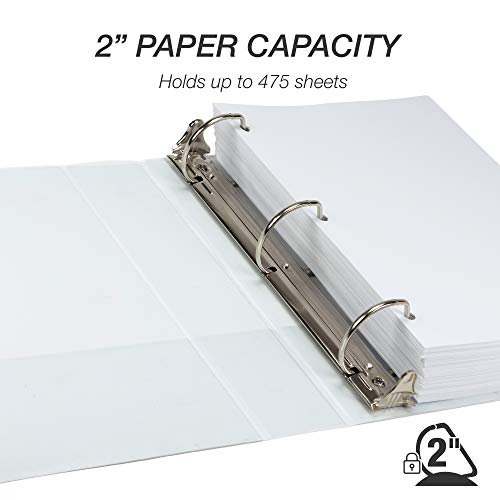 Image of Samsill Durable 2 inch 3 Ring Binder, D Ring Binder, 100% Recycled Chipboard, White, Pallet of 384 Binders in 32 Cartons