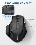 E-YOOSO Bluetooth&Wireless Mouse for Medium to Large Hand,Ergonomic Thumb/Pinky Finger Rest,5-Level 4800 DPI, 18-Months Battery Life,Cordless Witeless Mice for Laptop,Computer,MacBook,Chromebook,PC