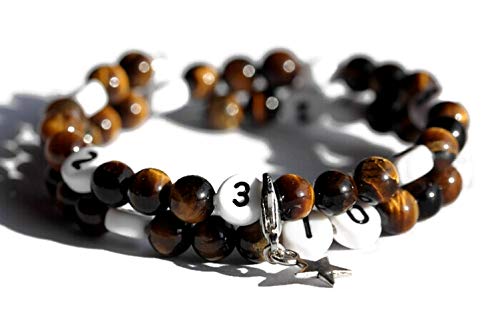 Bracelet d'allaitement en perles œil de tigre pour suivre le rythme des tétées de bébé