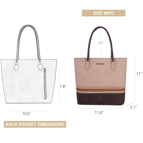 Image of Montana West Woven Tote Bags for Women Purses and Handbags with Back Zipper Pocket