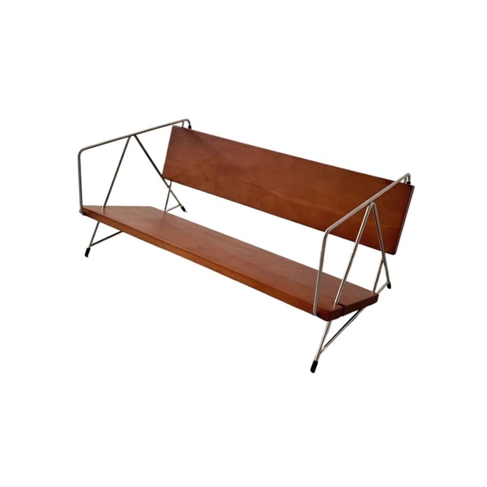 RYUQW3RE Cd Storage Rack Vintage CD Record Storage Rack Wooden Albums Display Shelf with Iron Stand
