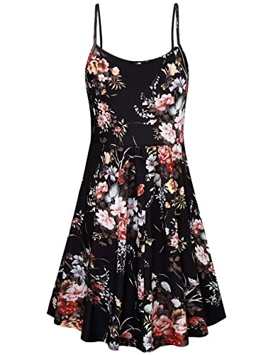 Qnursma Nursing Clothes for Breastfeeding, Mothers Spaghetti Strap Maternity Tank Dresses for Women Special Occasions Plus Size Postpartum Dress with Empire Waist Black Floral M — view 4