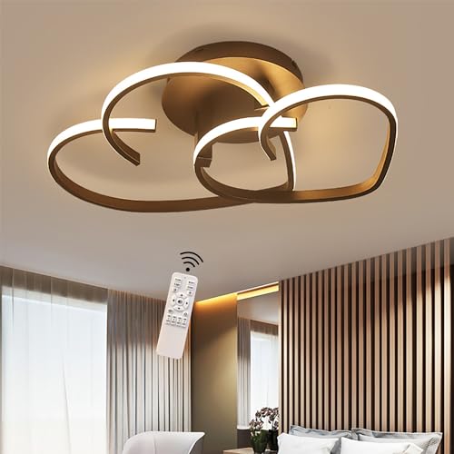 Plafonnier LED Dimmable Salon Plafonnier Lumières du Chambre avec Télécommande Créativité Design en Forme de Coeur, Luminaire Éclairage de plafond pour...