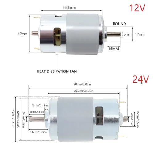 Moteur à courant continu 775 pour projets robotiques DIY - 6