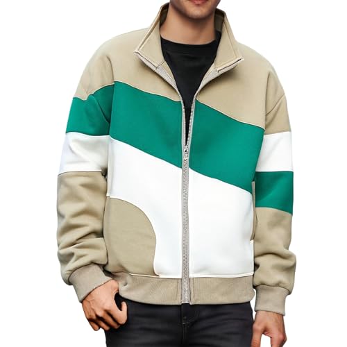 Chaqueta de entretiempo para hombre con cuello alto y cremallera completa