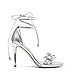 DREAM PAIRS Lace Up High Heels Stilletos Heels for Women Strappy Gladiator Open Square Toe Fashion Dressy Wedding Bridal Pumps Sandals, Size 9, SILVER-PAT, SDHS2403W