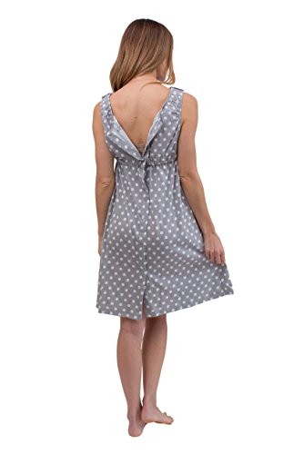 3 in 1 Labor / Delivery / Nursing Gown Baby Be Mine Maternity (S/M, Gray Polka Dot) - Thumbnail 6