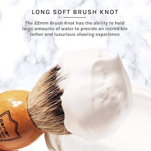 Image of Parker 100% Silvertip Badger Shaving Brush - Olivewood Handle, Long‑Loft 22 mm Knot with Resin Stand - Super Soft Bristles for a Rich Lather for all Skin Types