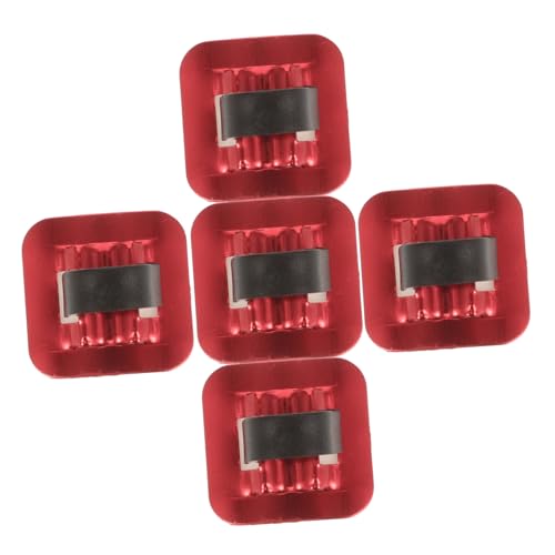 GOOHOCHY 5 Sets Bicycle Cable Clamps Red Adhesive Cable Guides for Mountain and Road Bikes Securely Organize Durable Aluminum Alloy Base Eye Catching Design