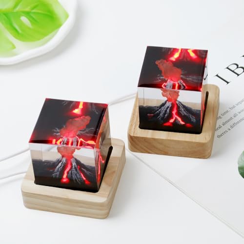 Lámpara de mesa volcán lava mini decorativa LED USB miniatura 3