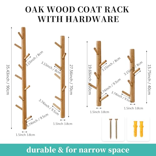 Perchero vertical para pared moderno de madera para sombreros y bolsos de entrada 4