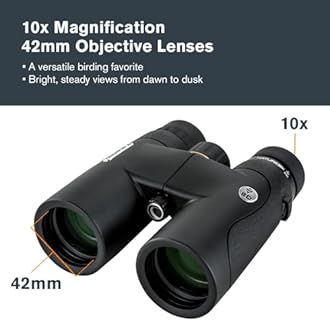 Celestron–Nature DX ED 10x42 Premium Binoculars–Extra-Low Dispersion Objective Lenses–Outdoor and Birding Binocular–Fully Multi-Coated with BaK-4 Prisms–Rubber Armored–Fog & Waterproof Binoculars