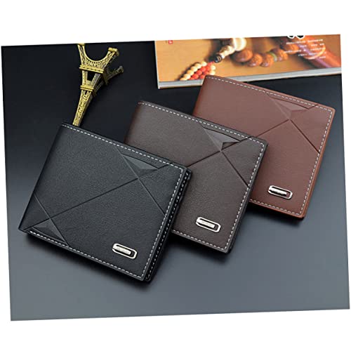 Man Wallet Sturdy Pu Purse Zippered Coin Holder Multiple Card Slots Fashion Multi Pocket Wallet Gentle Retro Design Black2