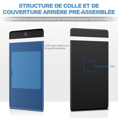Vitre arrière Google Pixel 7 Pro coque remplacement couvercle batterie GP4BC blanc