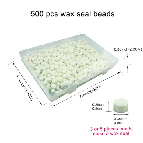 Ioggtser Octagon Sealing Wax Beads - 500 PCS for Wax Seal Stamp Making Seals for Wedding and Party Invitations (Fluorescent White) - Image 3