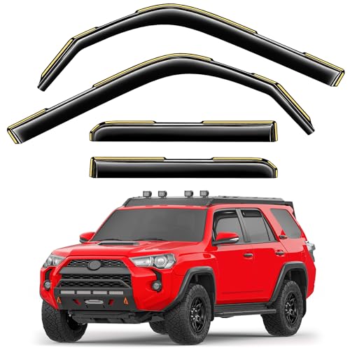 Image of in-Channel Window Visors Rain Guards for Toyota 4Runner 2010-2024 | Extra-Thick,Extra Durable,Window Deflectors,Vent Visors,Vent Shades,Car Accessories,Polycarbonate (PC)