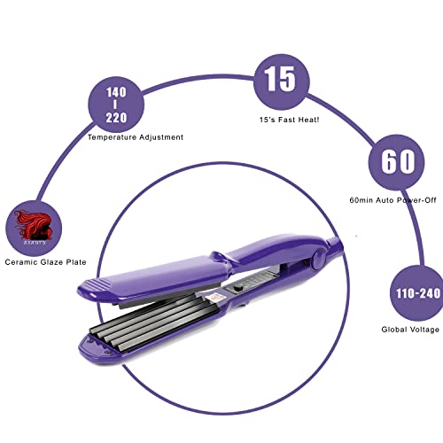 Plancha para cabello con placas de cerámica y temperatura ajustable miniatura 3