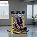 SPORTNOW Vertical Leg Press Machine, 300 kg Capacity, Leg Strength Training Machine with Adjustable Leg, Back and Head Positions for Home Gym, 1" Standard Plate Compatible, Yellow