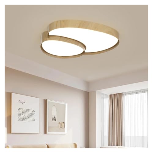 Lustre LED pour salon moderne et chambre en bois chaleureux L50