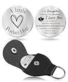 CINDYHE Pocket Hug Token keychain Gifts for Men Women Him Her Dad Mom Son Daughter Brothers Sisters Teacher Boy Girl Friends (Daughter Gift)