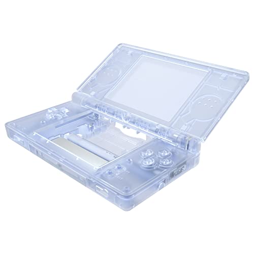 eXtremeRate Ersatz Gehäuse Case für Nintendo DS Lite NDSL, Voll Hülle&Knöpfen&Screen Protector Shell Zubehör für Nintendo DS Lite Handheld Spielekonsole–Konsole Nicht enthalten-Clear Gletscherblau