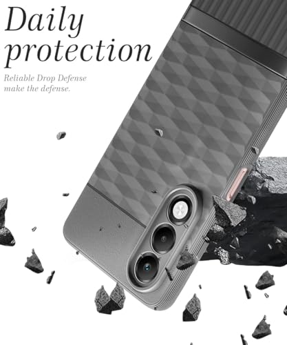 Image of WOW IMAGINE Back Cover for Oppo K13x 5G with Hexa Cube Design | Ultra Slim Soft Rubberised Case | Inner Velvet Fabric | Matte Silicone Flexible Mobile Case | Camera Protection - Grey