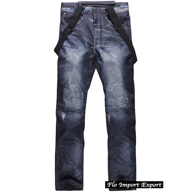 Pantalon de ski imperméable chaud avec effet jeans noir - 2