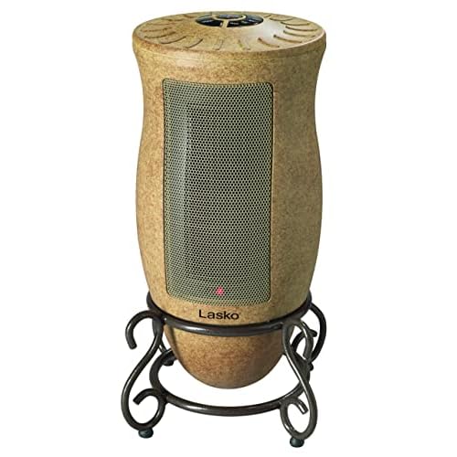 Lasko Oscillating Designer Series Ceramic Space Heater for Home with Adjustable Thermostat, Timer and 2-Speeds, 16 Inches, 1500W, Beige, 6405