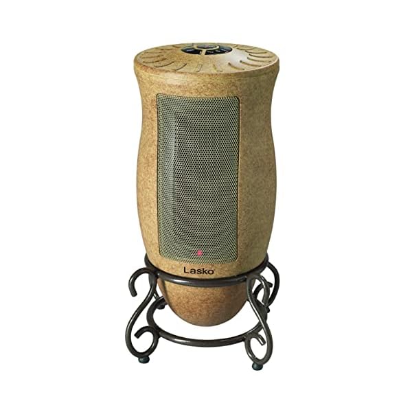 Lasko Oscillating Designer Series Ceramic Space Heater for Home with Adjustable Thermostat, Timer and 2-Speeds, 16 Inches, 1500W, Beige, 6405