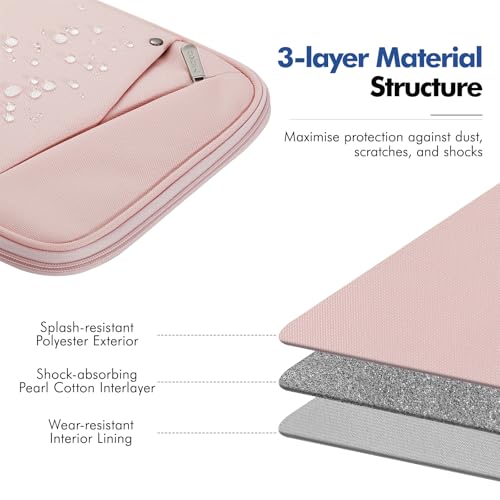Image of MoKo 9-11 Inch Tablet Sleeve Carry Case Padded Protective Bag with Handle | Fits New 11-inch iPad Air 4 2026 /Pro M5 / A16, iPad 10th /Air 5 /4th 10.9, i-Pad 9 /8th 10.2,Tab S9 /S8 11, Pink