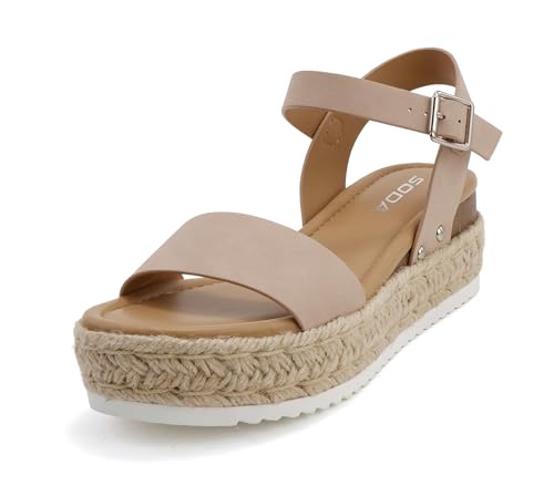 Image of Soda CLIP ~ Women Open Toe Ankle Strap Platform Espadrille Sandal