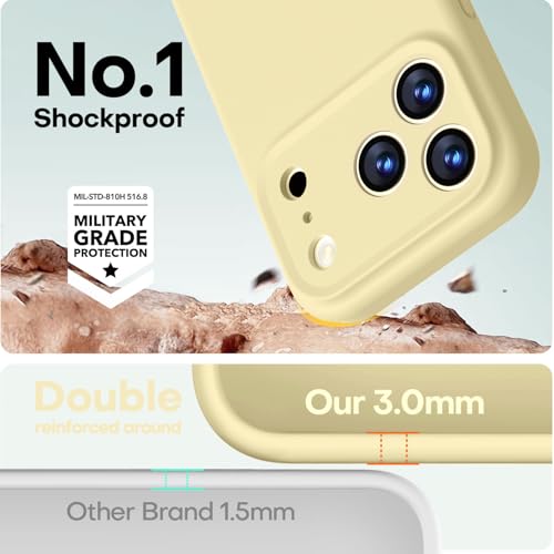 Image of LOVE 3000 Designed for iPhone 17 Pro Max Case, Premium Silicone [Compatible with Magsafe][Soft Anti-Scratch Microfiber Lining] Shockproof Protective Phone Case for Men Women 6.9 inch, Creamy Yellow