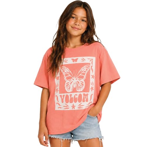 Image of Volcom Girls Shirts - Casual Crewneck Short Sleeve Graphic Tee Trendy Tops - Breathable Girls Summer Clothes