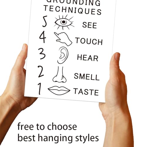 arricraft 1 Pc Grounding Technique Mental Health Poster, 5 Senses Therapy Office Decor, Unframed, 20.5x25.4cm - Image 3