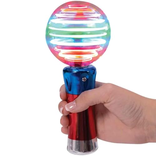 Meteor Storm Flashing Spinner Wand LED Light Up Magic Ball Changing Pattern Novelty Orb Sensory Wand Party Favor Special Needs