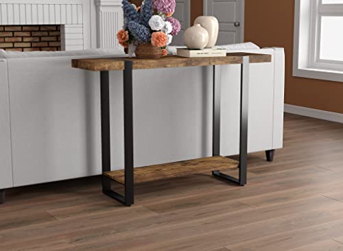 Console Table, Narrow Sofa Table, Entryway Table, Rustic Insductrial Reclaimed Wood Look Behind Sofa Table, for Living Room, Hallway, Entry. Easy to Assemble - Image 3