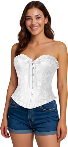 FIESTAS GUIRCA | Corset Blanco (36 38/S)   Top de Disfraz para Princesas y Marquesas   Ideal para Carnaval y Fiestas   Accesorio para Mujer Adulta   Blanco