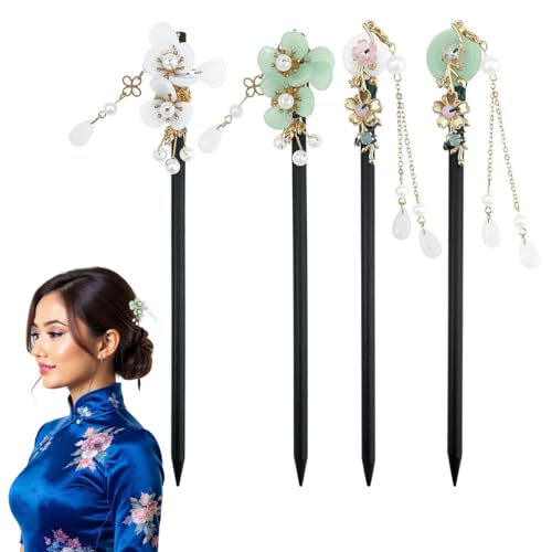 Image of MAYCREATE Hair Stick for Bun, 7 Inch Wooden Floral Charm Juda Pin