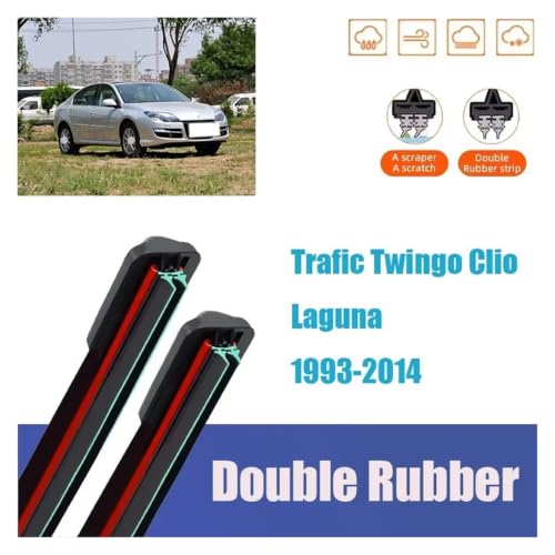Limpiaparabrisas coche silencioso y accesorios multifuncionales para Twingo 2