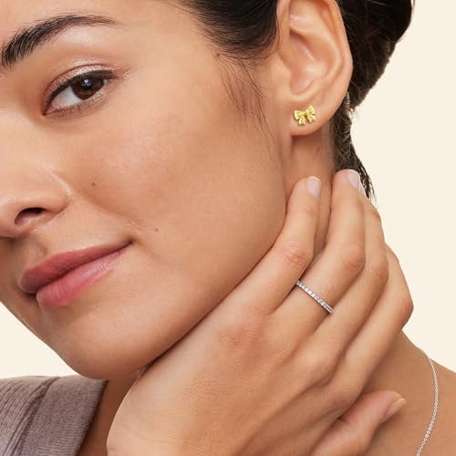 Sweetkiki Flat Back Earrings, Star Bow Evil Eye Stud Earrings in 14K Gold Plated Hypoallergenic | Cartilage Earring | Tragus Helix Piercing Jewelry | Threadless Push in Flatback Nap Earrings for Women2